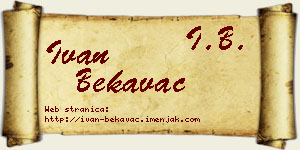 Ivan Bekavac vizit kartica
